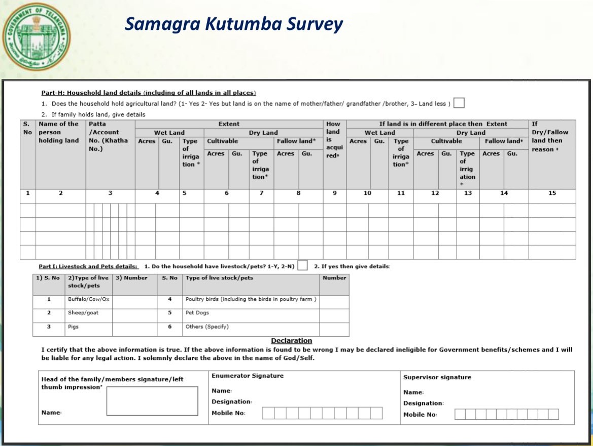తెలంగాణలో మళ్లీ సమగ్ర కుటుంబ సర్వే!