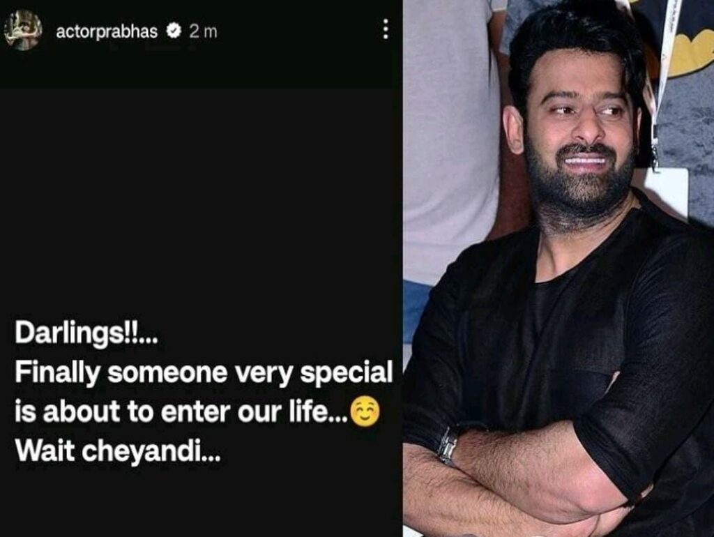 Interesting post by Prabhas.. Is it about marriage?