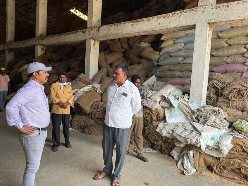 Katnapalli was the Additional Collector who inspected the godown of Vinayaka Rice Mill