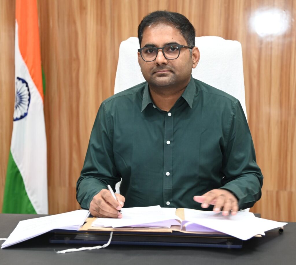 Koya Harsha who took charge as Peddapally District Collector