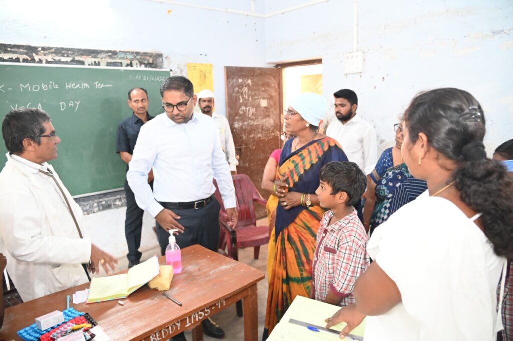 The District Collector conducted surprise inspection of Primary School and Zilla Parishad High Schools