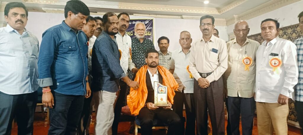 Kota Kumar who received the award on the occasion of Vasundhara Scientific Development Council's anniversaries