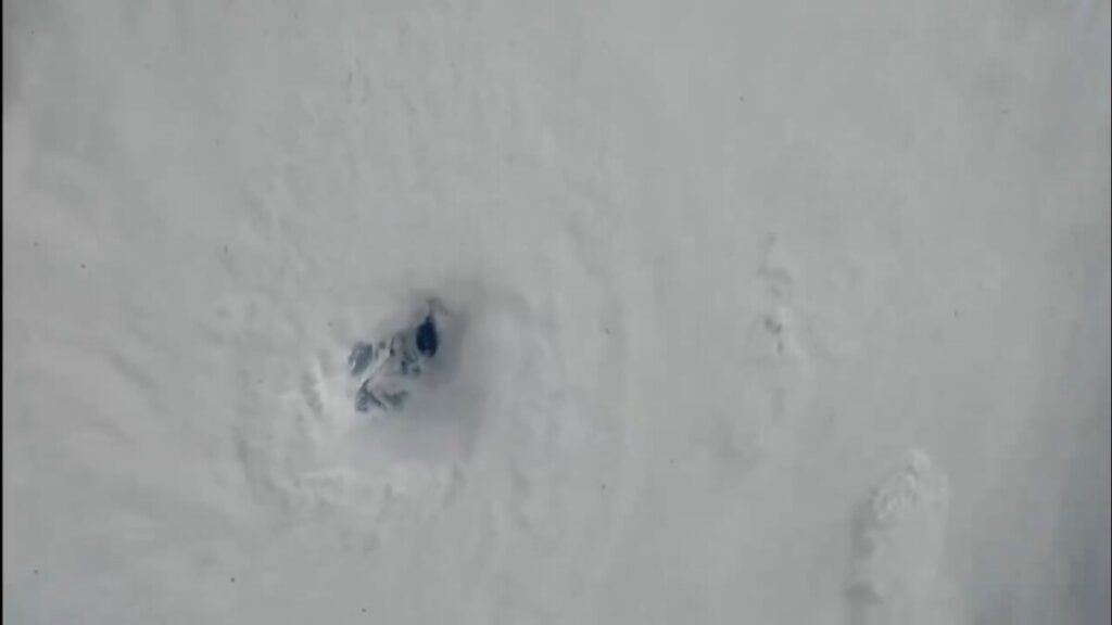 Terrible hurricane.. This is what it looks like from the space station