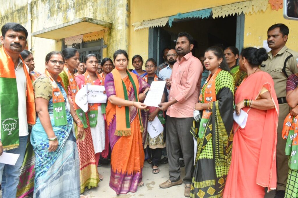 Under the leadership of BJP State Mahila Morcha Executive Member Somarapu Lavanya