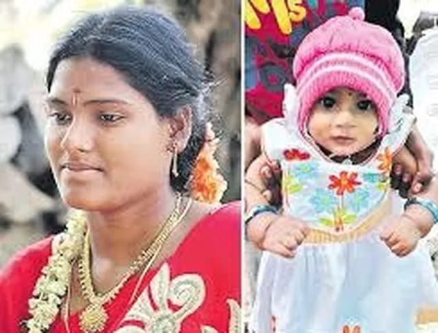 లారీ ఢీకొని తల్లీ, బిడ్డ మృతి