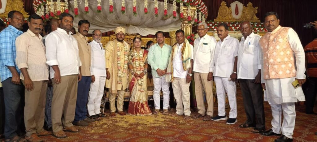 Former minister Dr A Chandrasekhar congratulated the newlyweds who attended the wedding ceremony