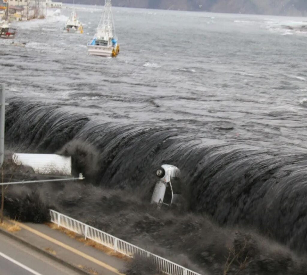 Tsunami hit the coast of Japan