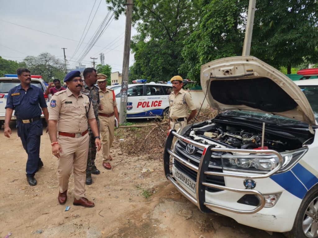 Manchiryala DCP admin who inspected police petro car and highway patrol police vehicles