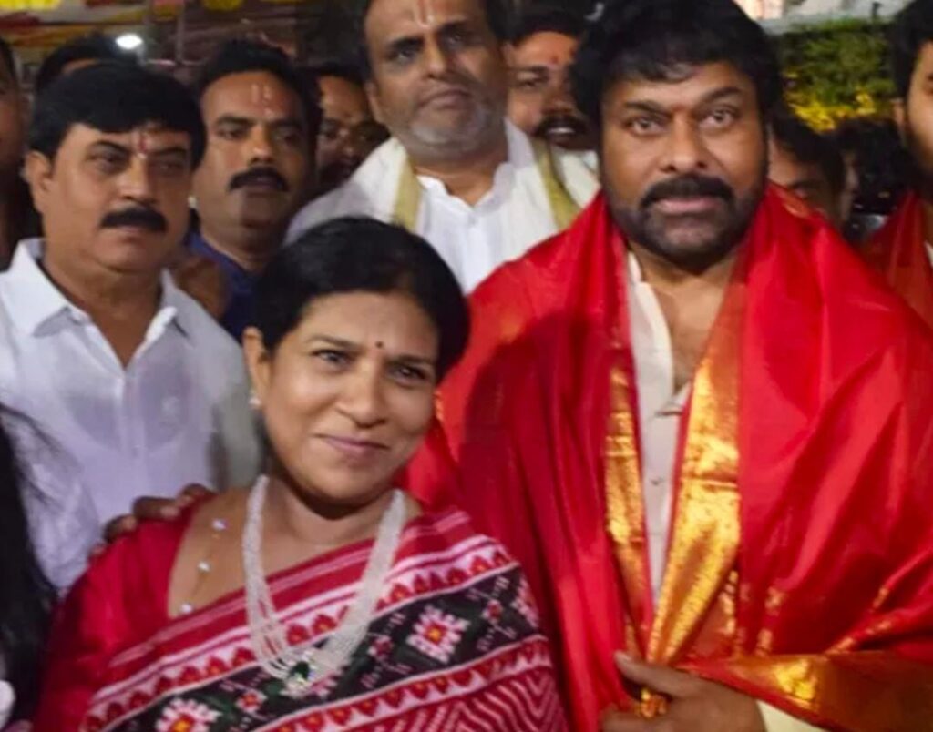 Megastar family in the presence of Srivenkateswara Swamy