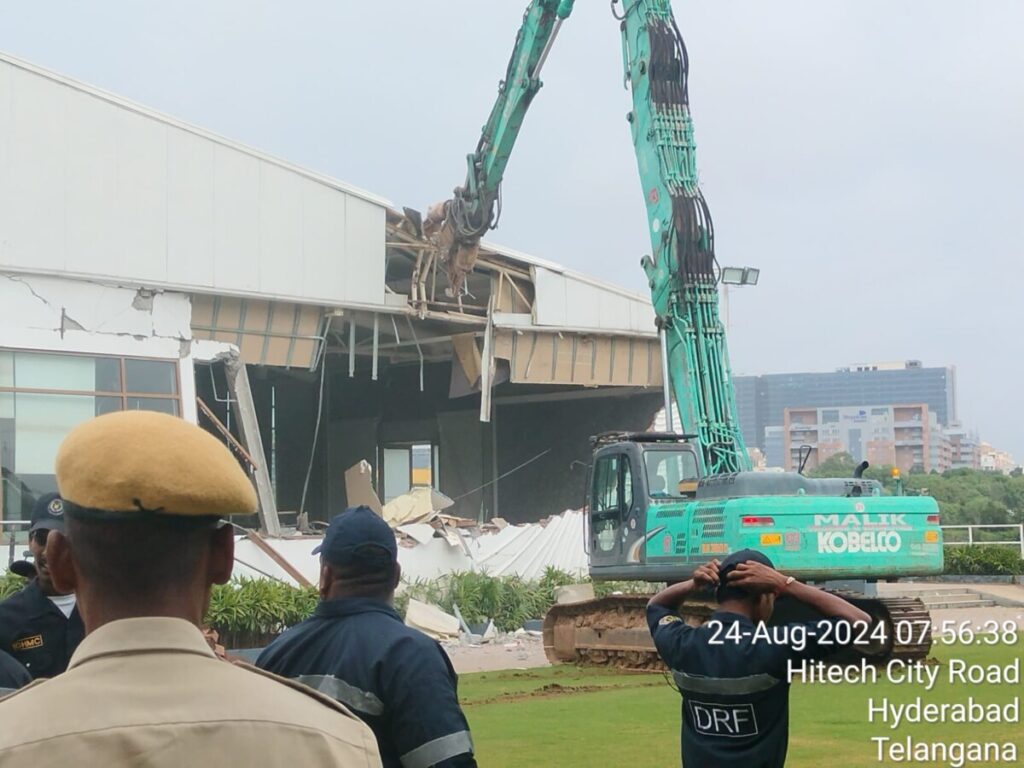 Demolition of N Convention in Madapur begins