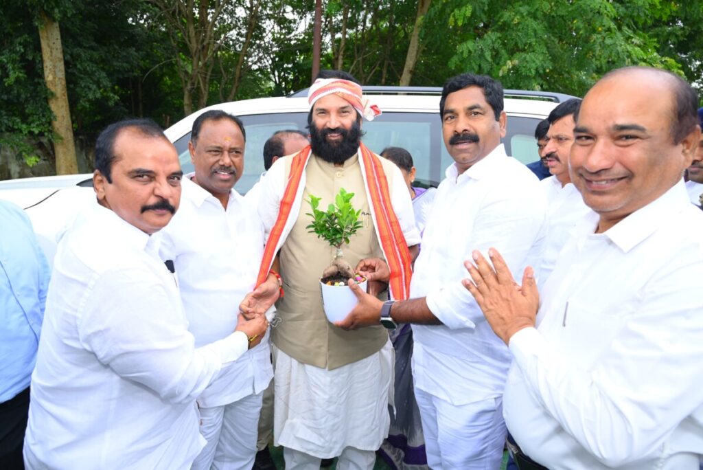 Nalamada Uttam Kumar Reddy, Ministers of Water Drainage and Ayakattu Development Departments who attended the review meeting of the Chokkarao Devada Upliftment Project in Tupakulagudem