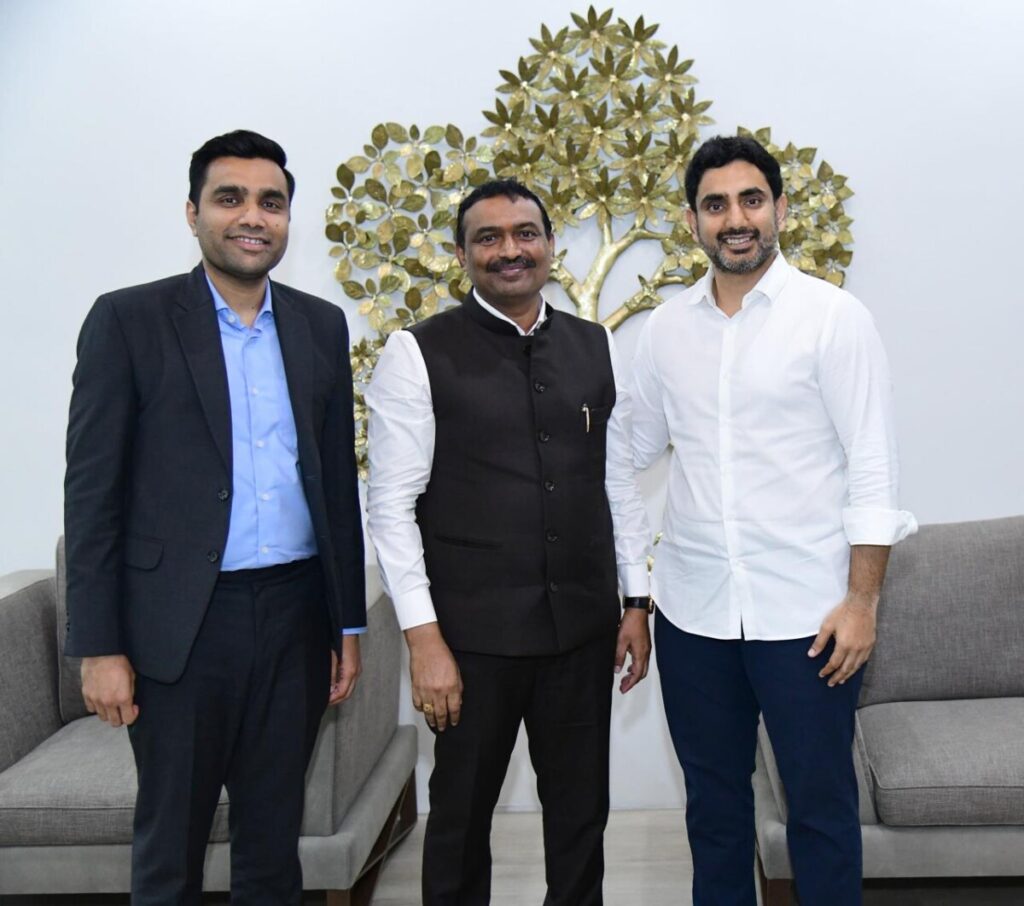 Adani Ports Managing Director Karan Adani paid a courtesy call on Education and IT Minister Nara Lokesh