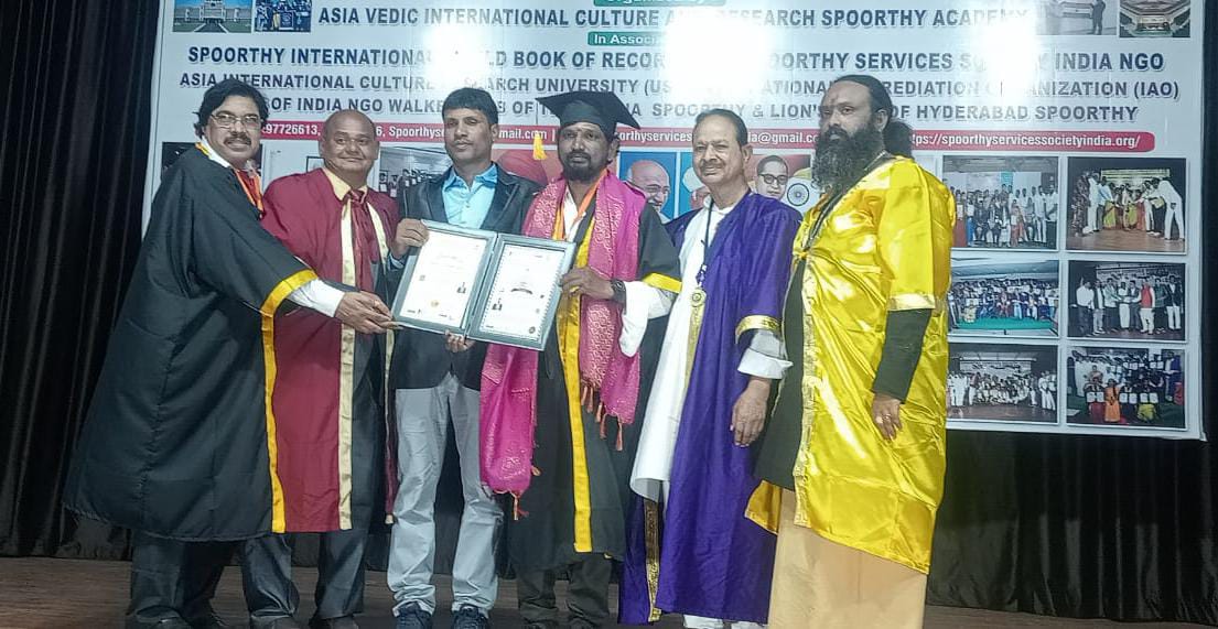 Doctorate : గరి బోళ్ల సేవకుడు సురభి శ్రీధర్ కు డాక్టరేట్