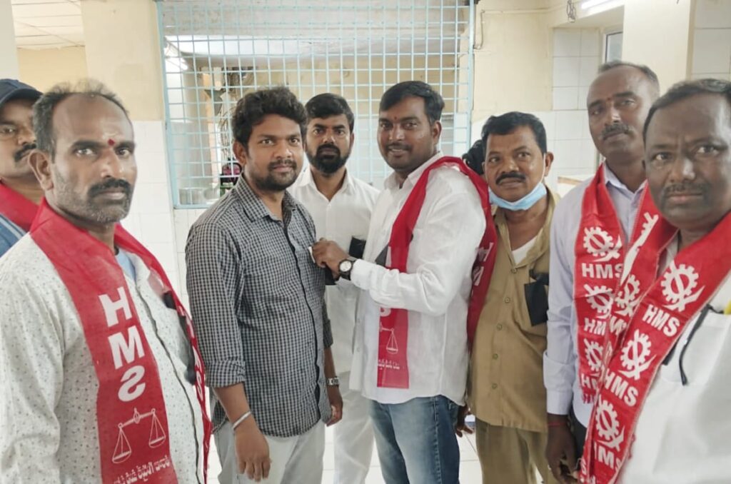 Protest with black badges about N Minus One and PHDs under HMS Union at Singareni Arjeevan Area Hospital