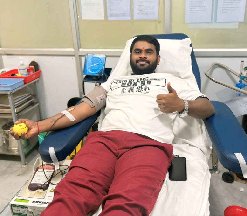 Social Worker Golla Pelli Naresh, 36th Blood Donor