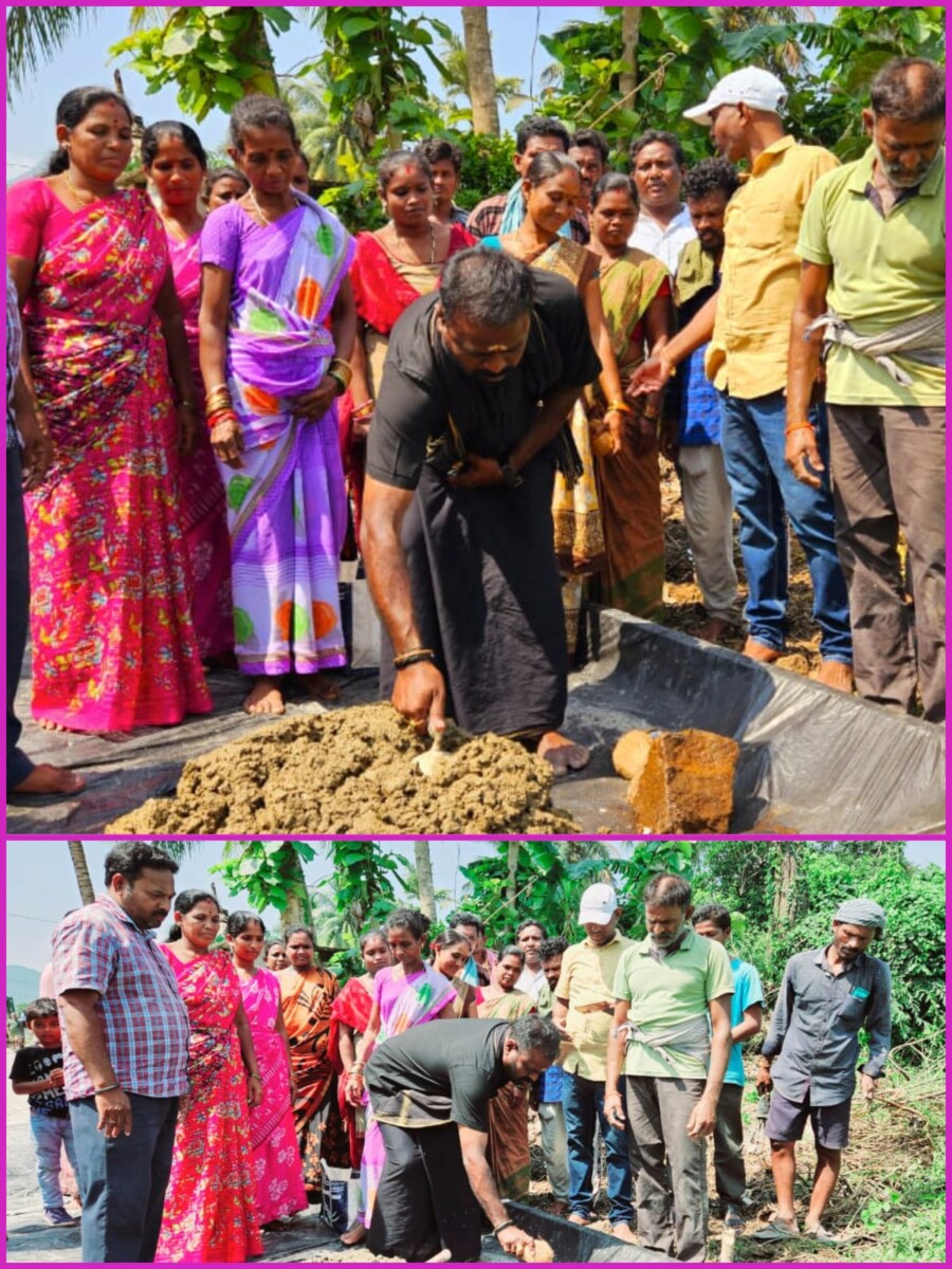 సిమెంట్ రోడ్ లకు సంకు స్థాపన చేసిన, ఎమ్. వి. వి.