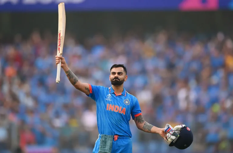 Virat Kohli India celebrates 50th century Cricket November 15 2023