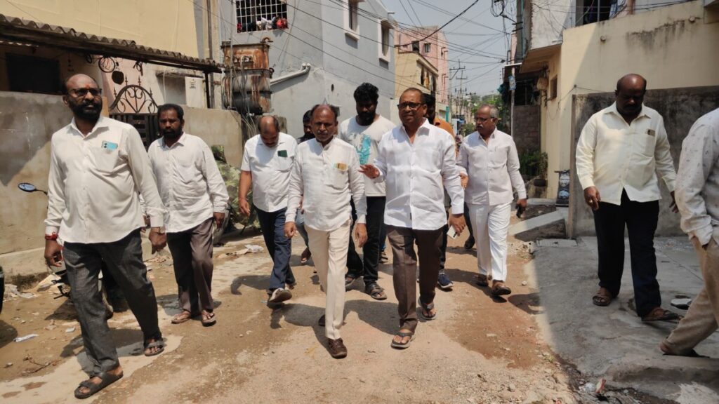Corporator Venkatesh Goud inspects