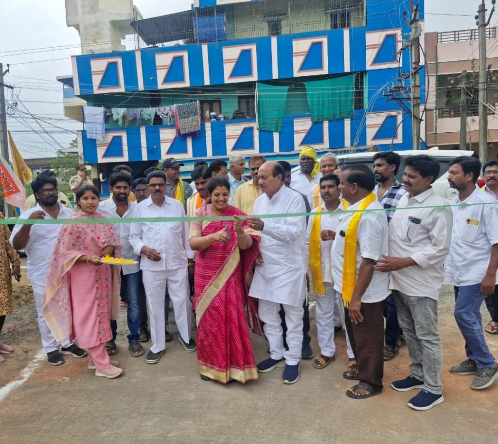 Inaugurating the development works 