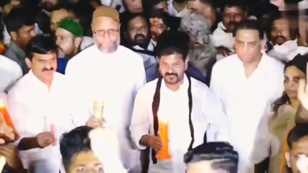 Congress party holds candle rally 