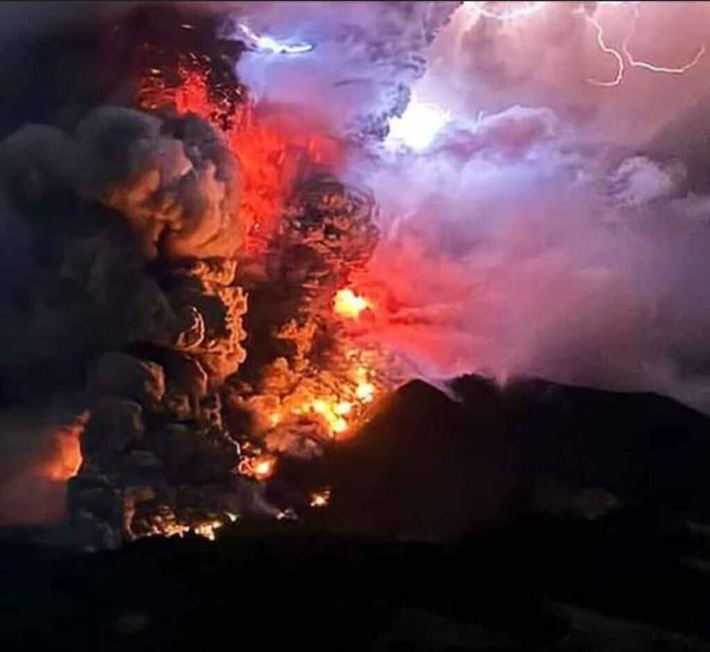 Volcano erupts in Indonesia