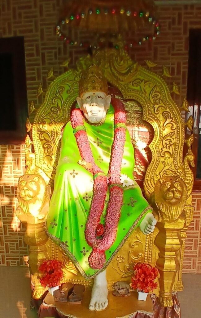 Sun rays bathe Sai Baba's 