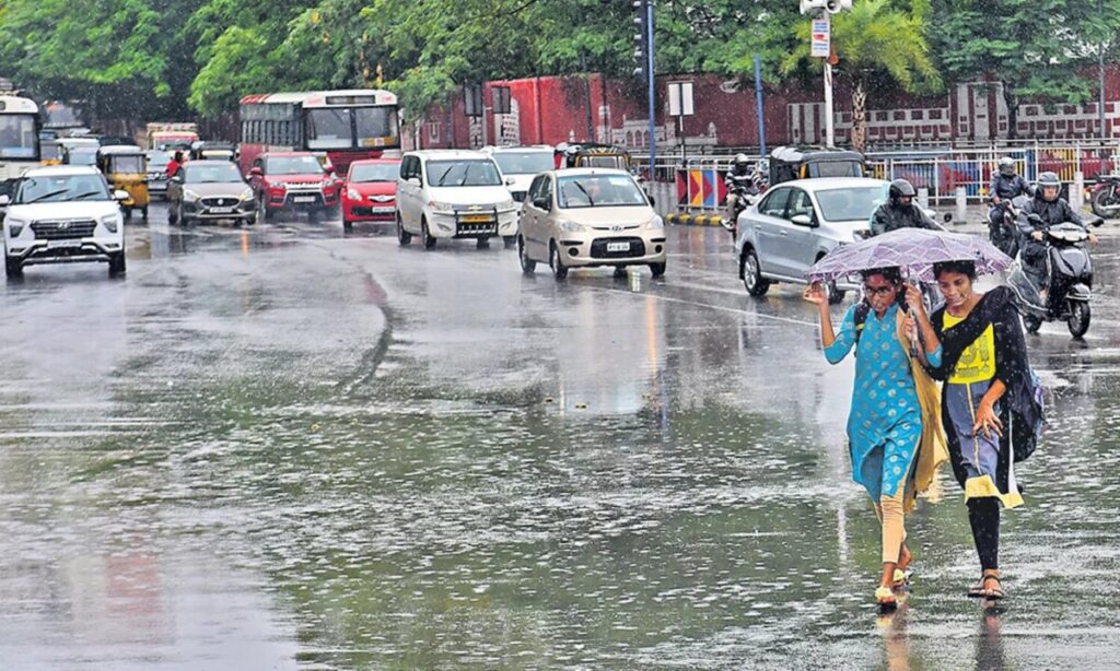 Heavy rain with gusty 