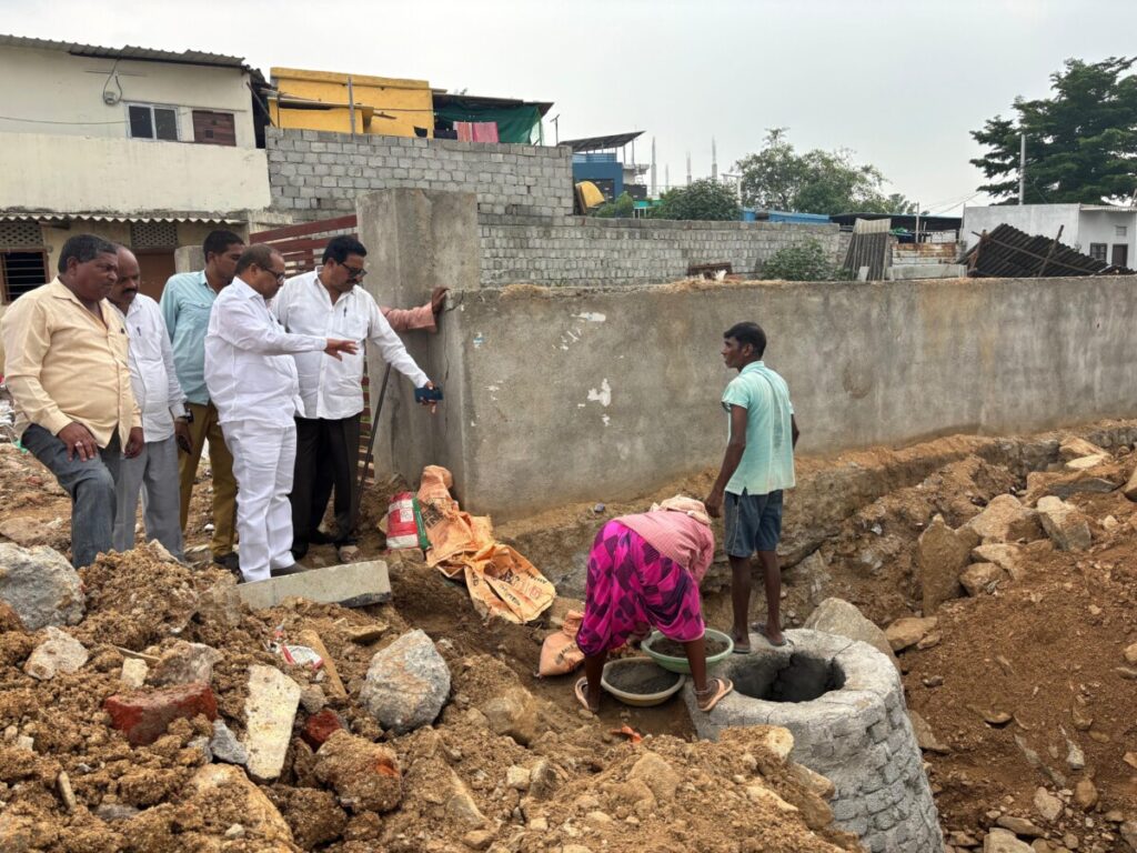 Corporator Venkatesh Goud inspects 

