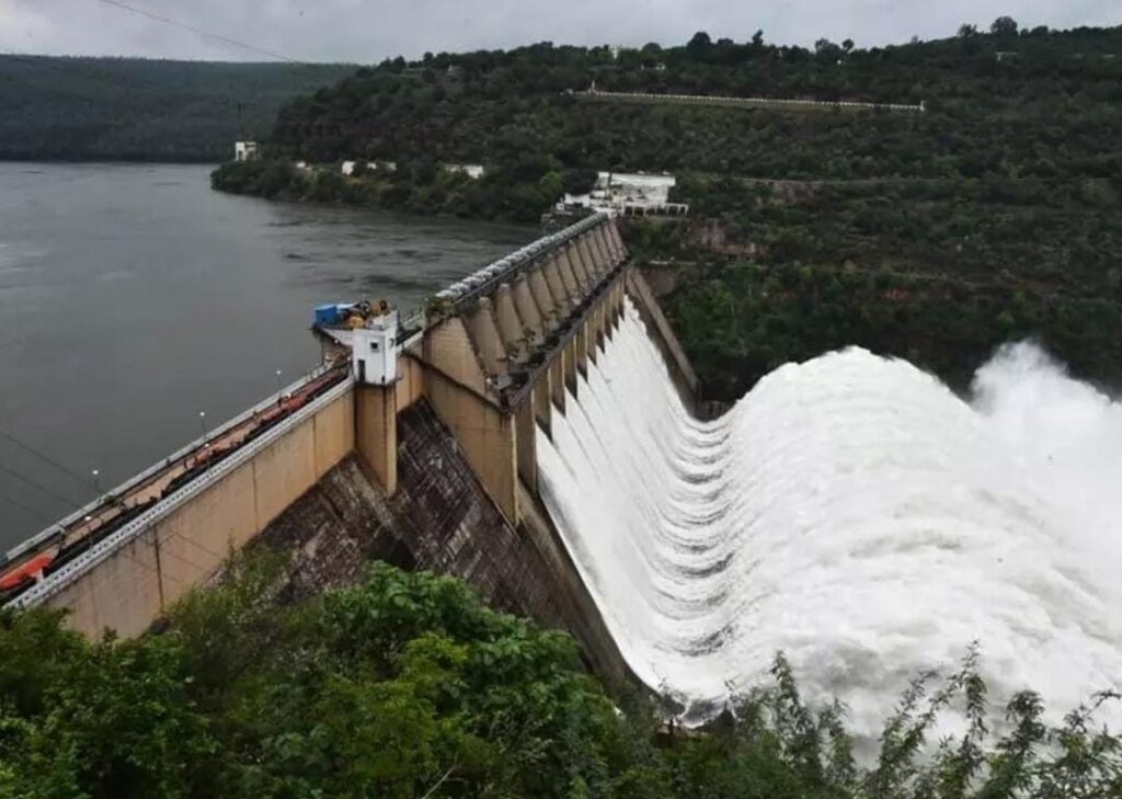 Continuing flooding of Srisailam 