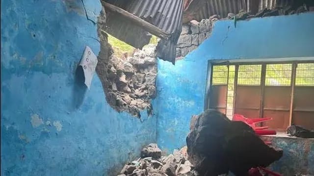 Landslide on school.. Student 