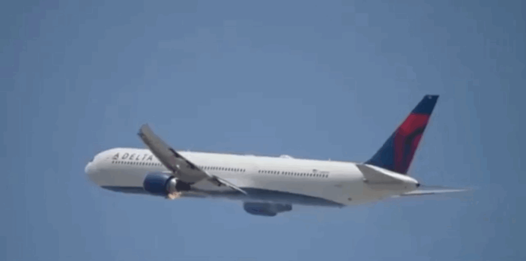 Plane catches fire in 