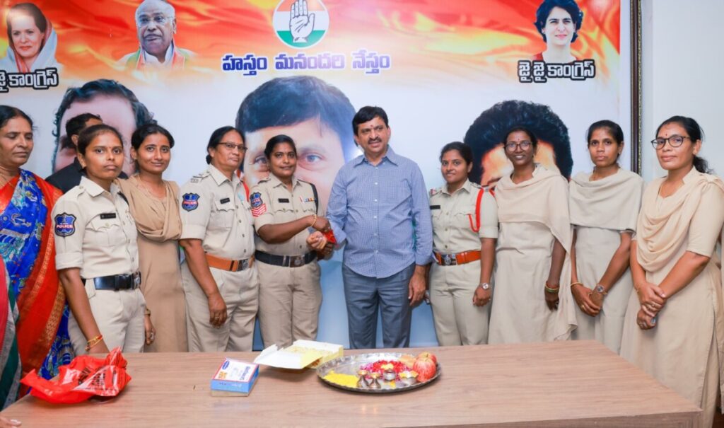 Rakhis tied to the minister 