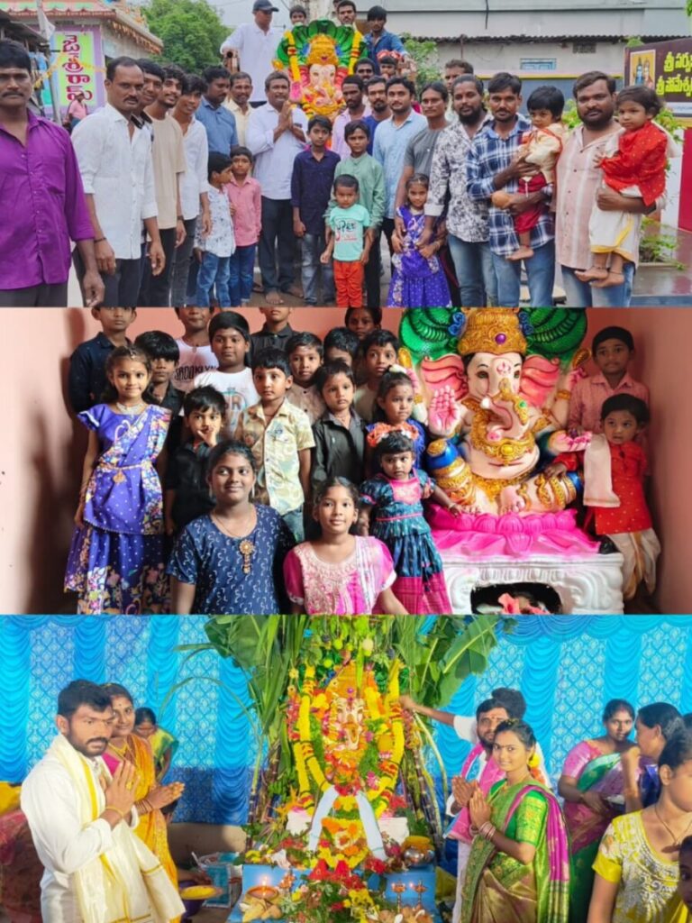 grand welcome to their Ganesha 
