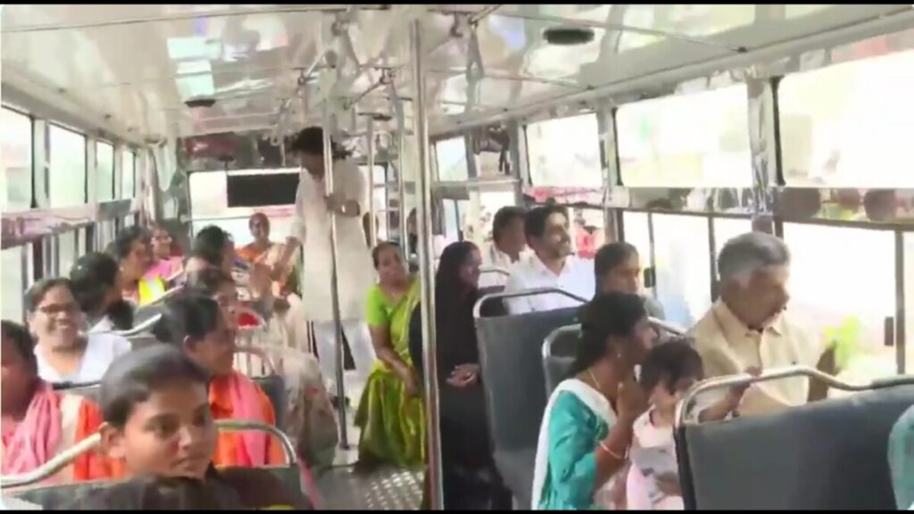 CM Chandrababu, Pawan, Lokesh travel in a bus
