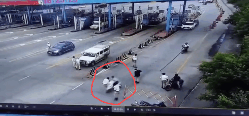 Constable thrown into the air 