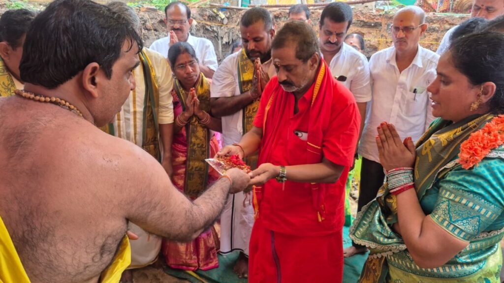 MLA Vegulla laid the foundation stone 