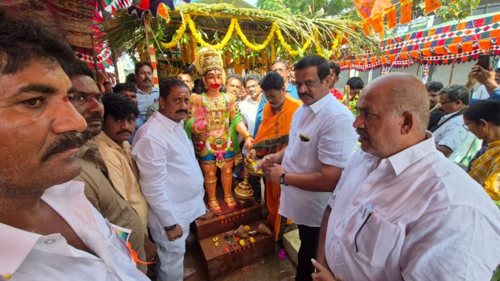 MLA Vegulla installation of the statue of Sri Abhayanjaneyaswamy...
