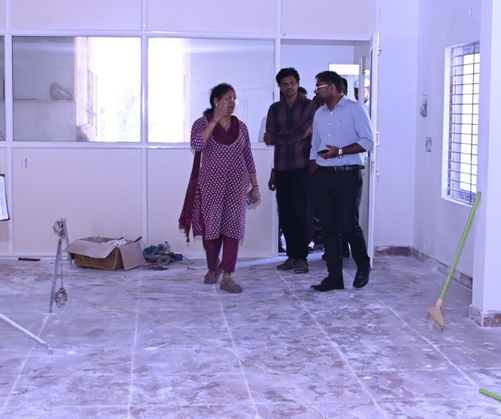 Collector Koya Sriharsha inspects V-Hub