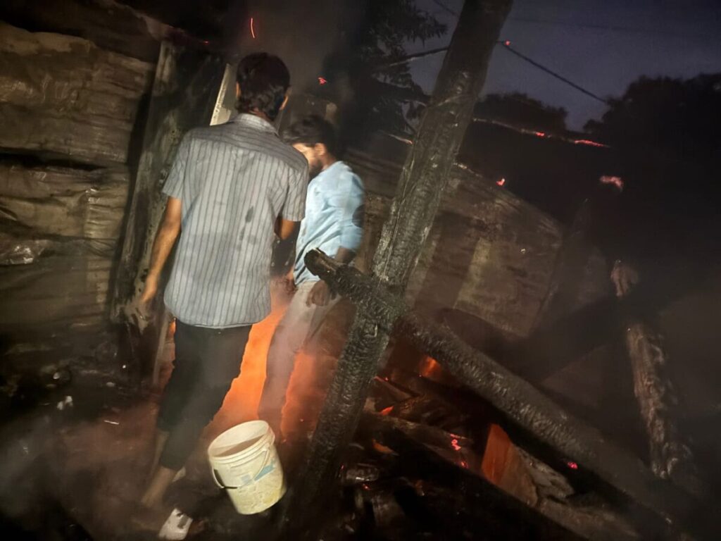 Lightning strikes house