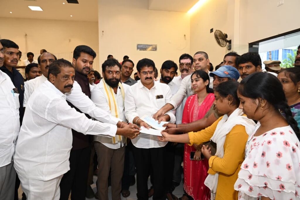 Cheques distributed to the families