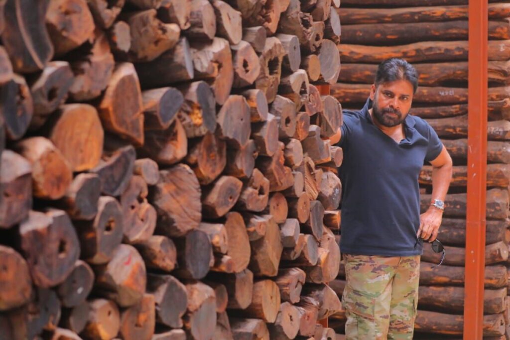 Pawan Kalyan inspected the red sandalwood godown