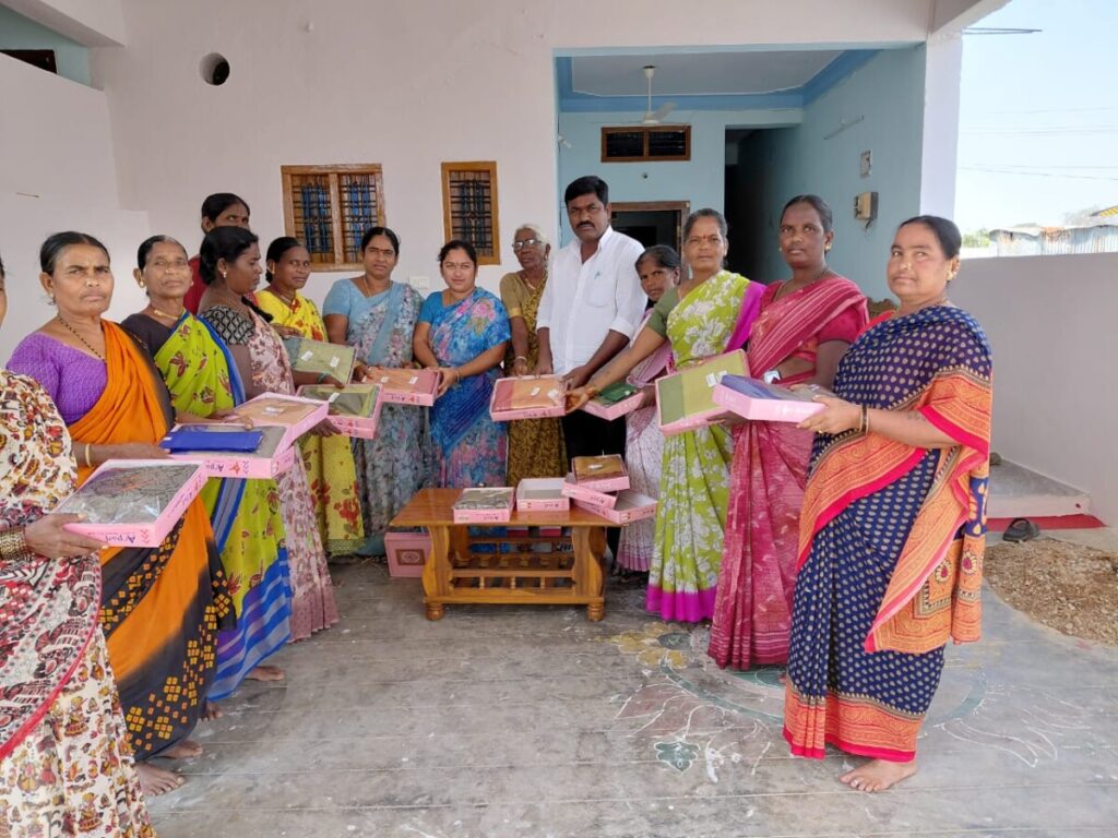 Distribution of sarees to women workers