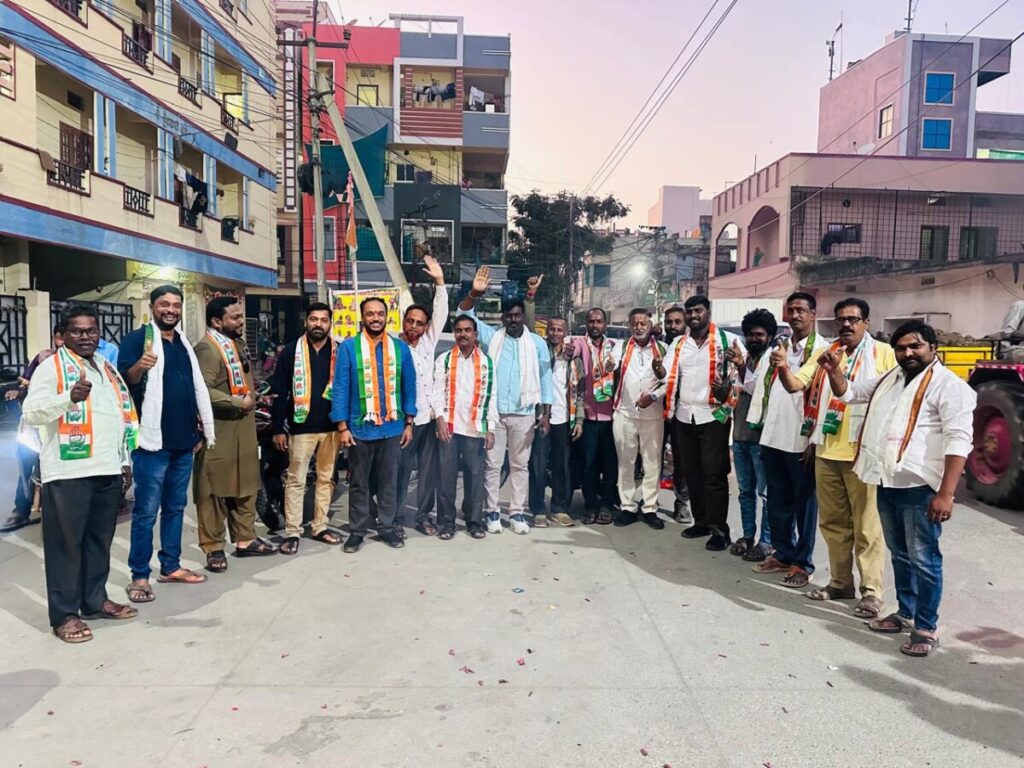Celebrations in Kukatpally division with Naveen Yadav's victory