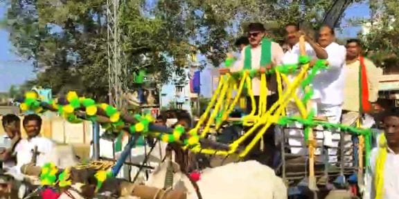 MLAs who drove the bullock cart