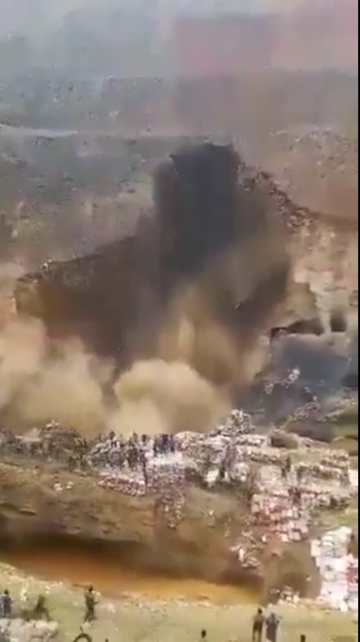 Bridge collapses in copper mine