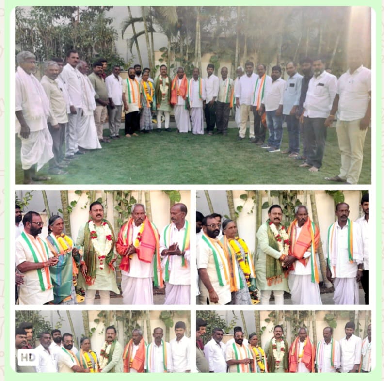 Aashireddy Palli village sarpanch joins Congress party