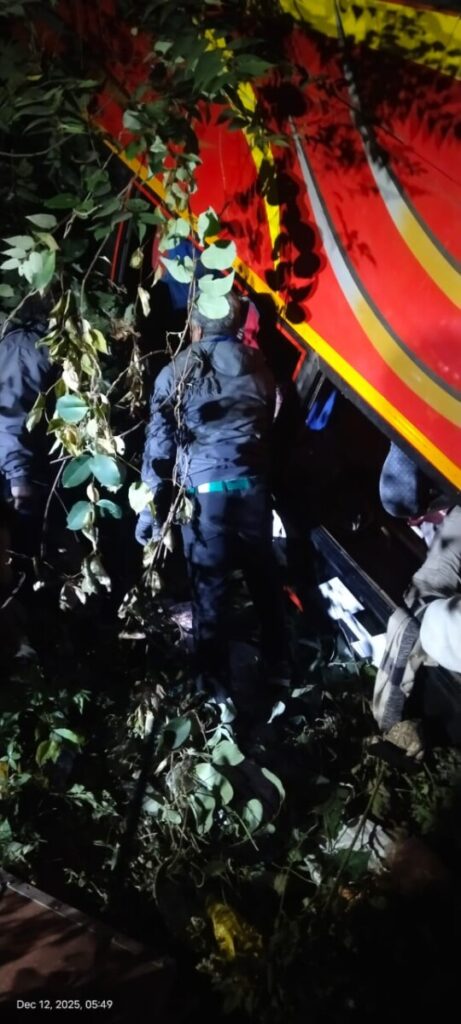 A private bus fell into Maredumilli valley