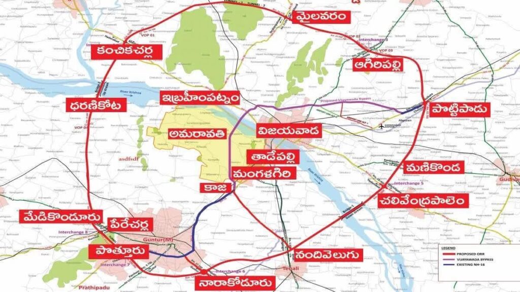 The Amaravati Outer Ring Road (ORR) will pass through 