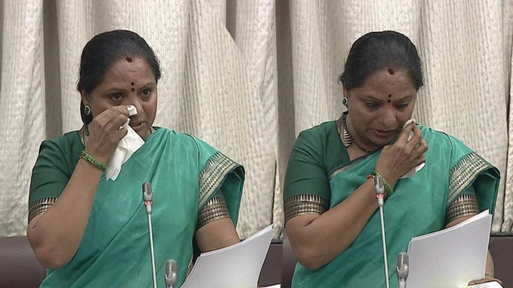MLC Kavitha breaks down in tears 