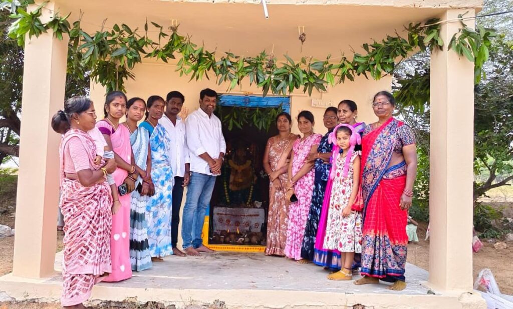 Sarpanch visits Muthyalamma temple